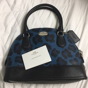 Coach Blue Leopard Crossbody
